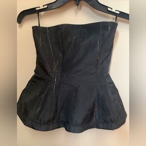 Zara Strapless Bustier Top Black with Gold NWT size XS
